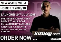 Almost new Aston Villa kit :: You just gotta love the marketing department